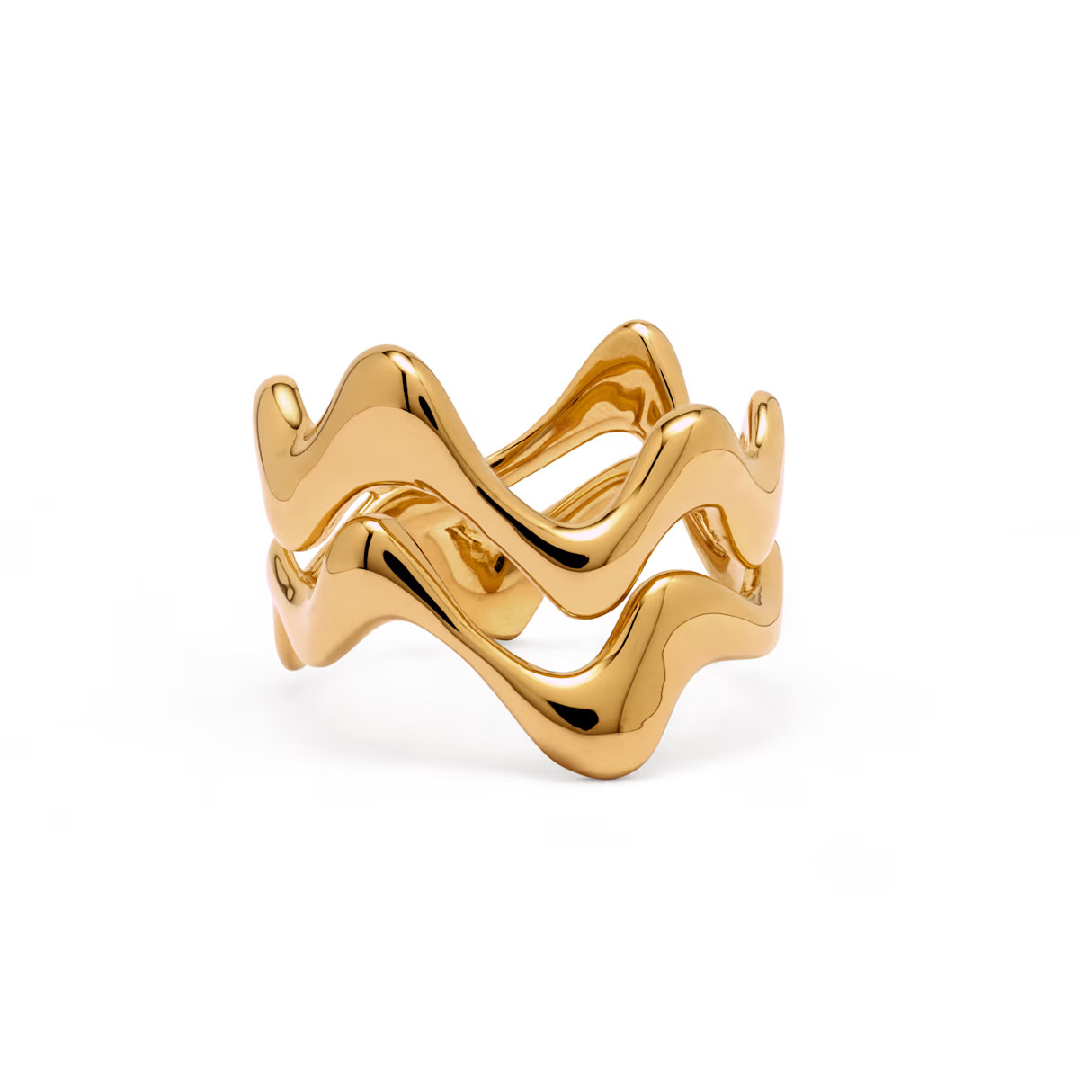 Poise Double Pre-Stacked Ring - 18K Gold Vermeil | Wolf & Badger (US)