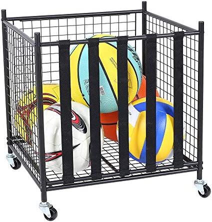 Snail Garage Sports Equipment Storage Organizer Sports Ball Storage Rolling Cart with Basket and ... | Amazon (US)