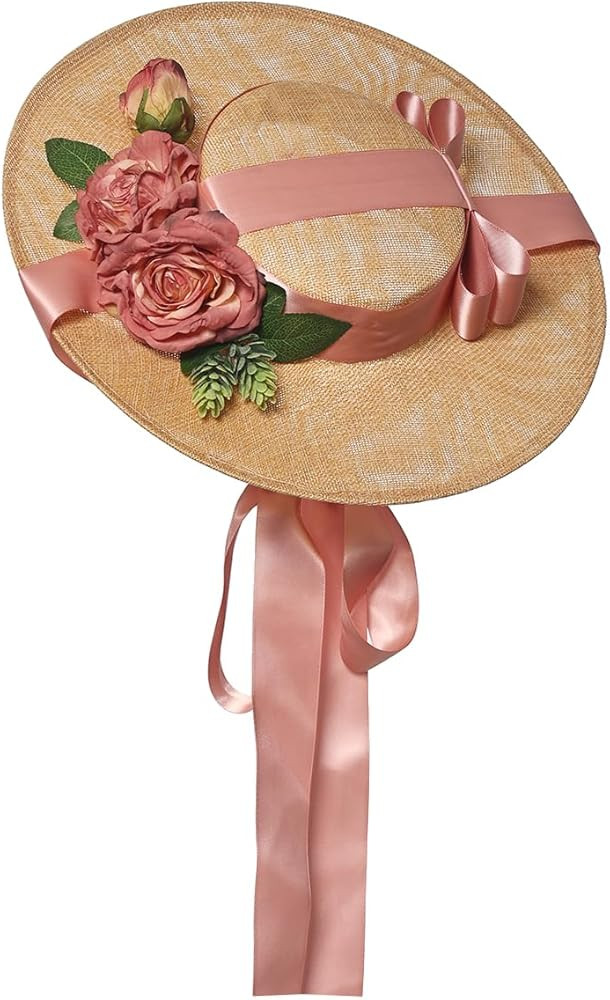 COSDREAMER Womens Victorian Hat Vintage Tea Party Sun Hat Flat | Amazon (US)