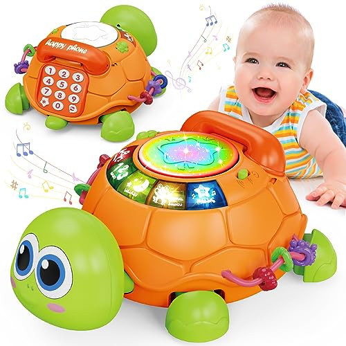 Baby Toys 6 to 12 Months, Musical Turtle Crawling Baby Toys for 12-18 Month, Early Learning Educational Toy with Light & Sound, Birthday Toy for Infant Toddler Boy Girl 7 8 9 10 11 month 1-2 Year Old | Amazon (US)