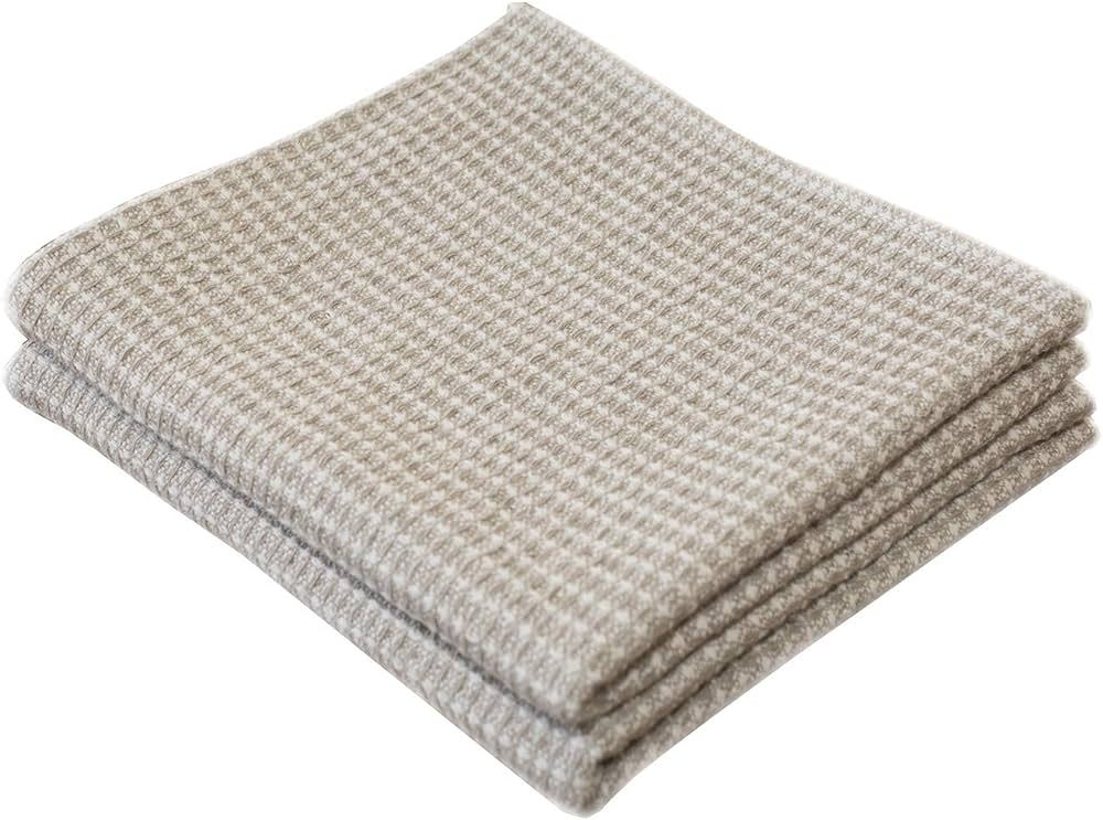 BLESS LINEN Waffle Natural Pure Linen Hand Kitchen Towel, 17 x 33 Inches, Set of 2 | Amazon (US)