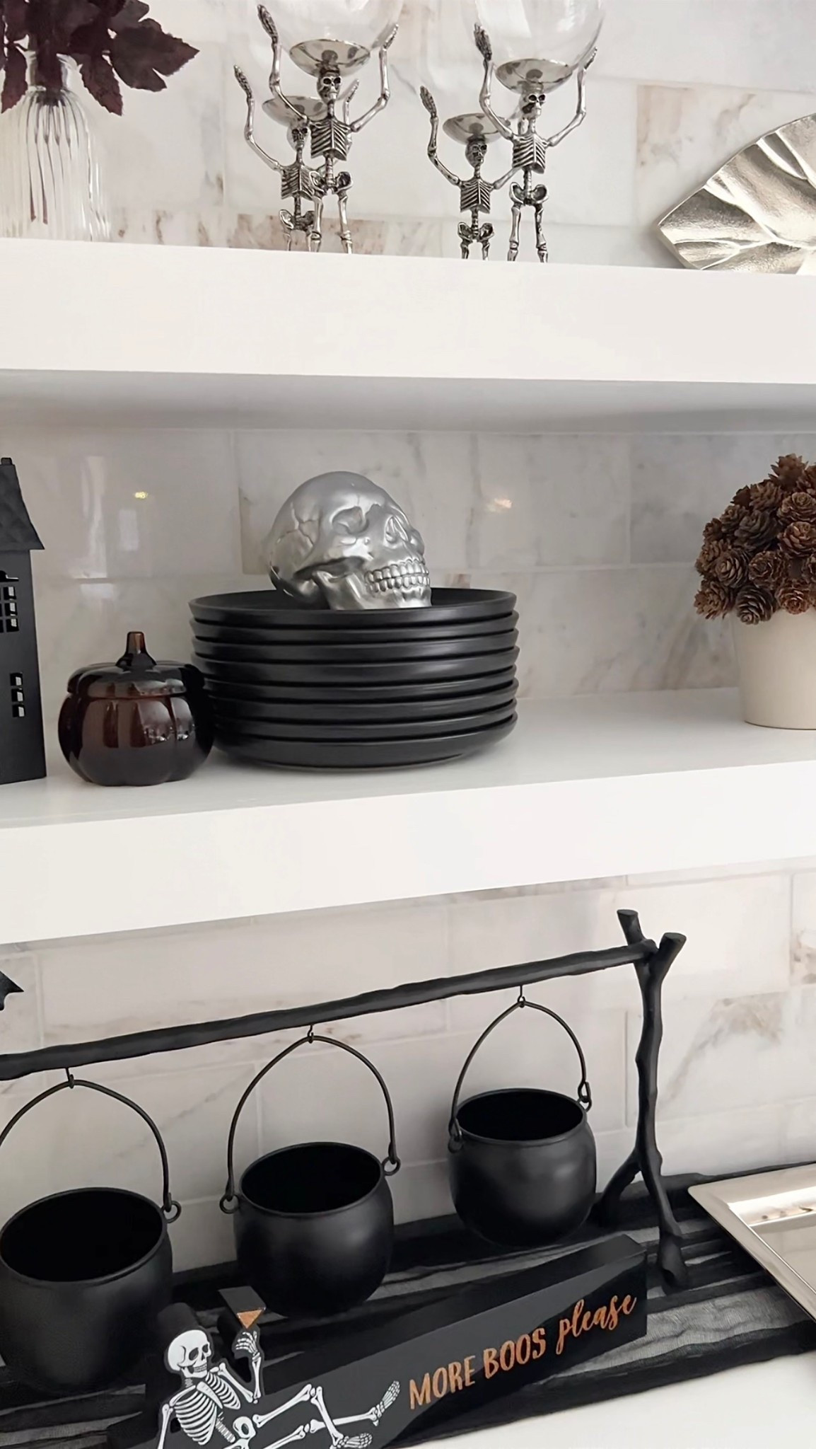 Halloween bar sideboard styling 💀 

#LTKHome #LTKSeasonal