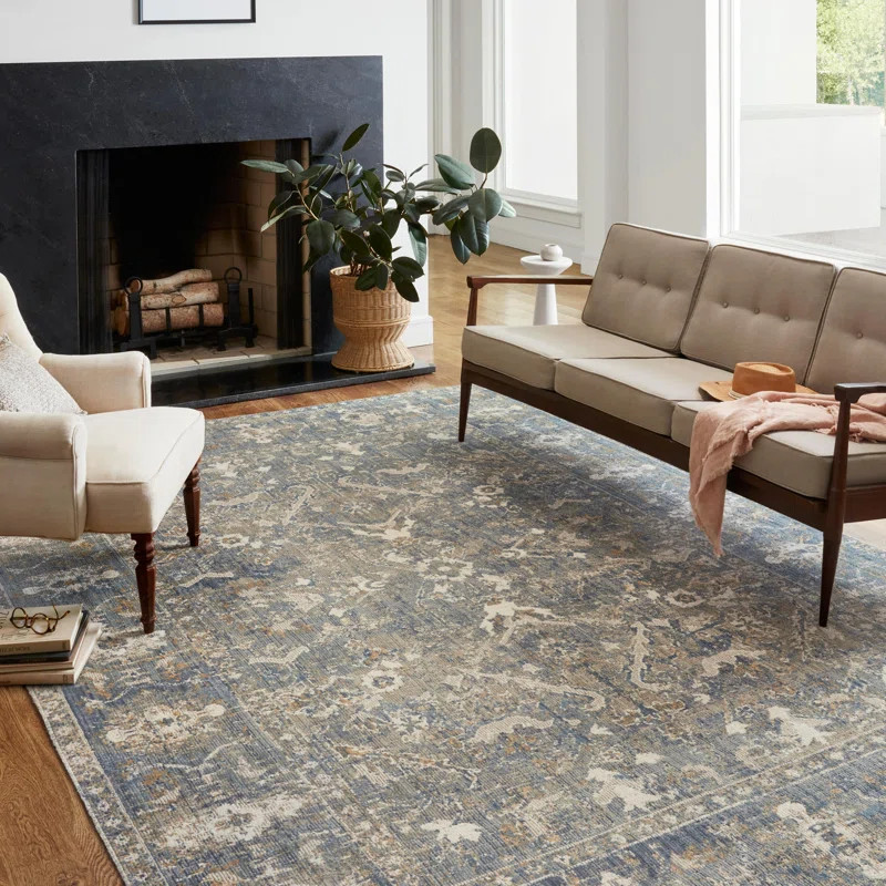 Chris Loves Julia x Loloi Rosemarie Oriental Sand/Lagoon/Off White Area Rug | Wayfair North America