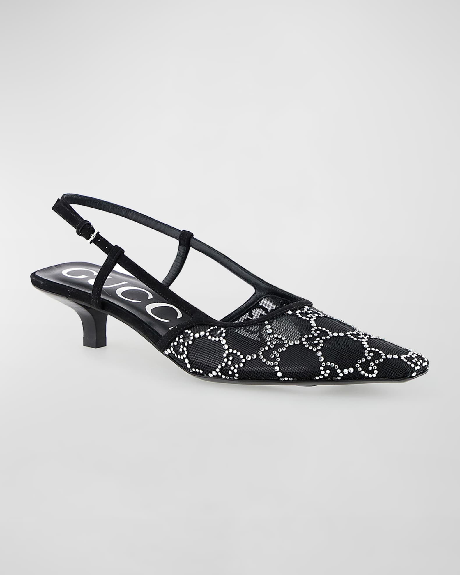 Tom Crystal GG Mesh Slingback Pumps | Neiman Marcus