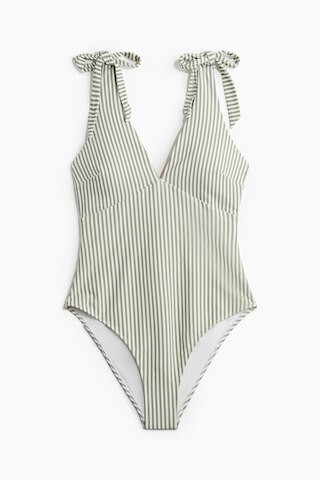 H & M - Badeanzug mit wattierten Cups und High Leg - Grün - Damen | H&M (DE, AT, CH, NL, FI)