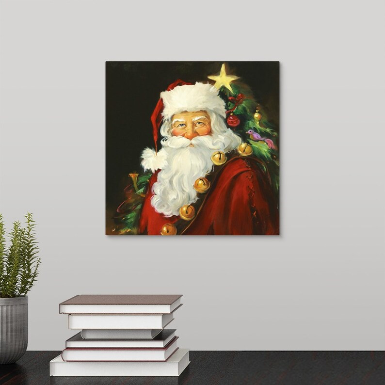 Santa Portrait Canvas Wall Art Print | Etsy (US)