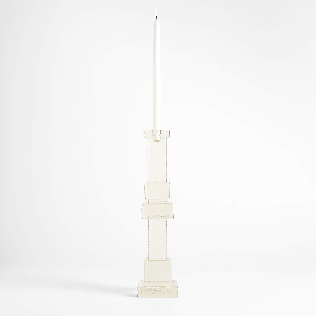 Lumen Large Cast Glass Taper Candle Holder 16" by Jeremiah Brent + Reviews | Crate & Barrel | Crate & Barrel