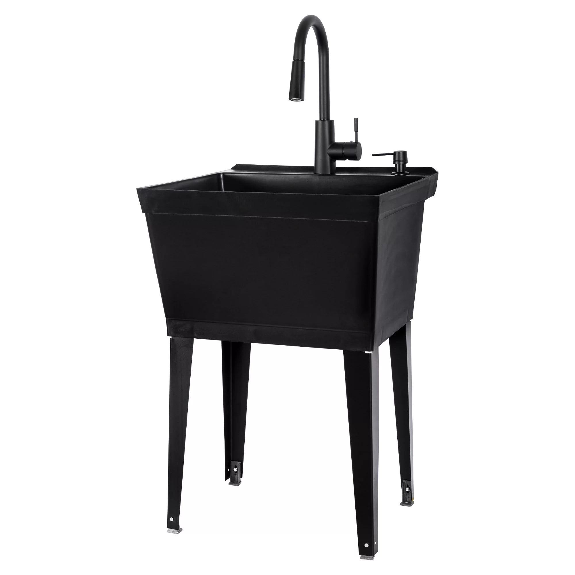 Black 19 Gallon Utility Sink with Black High Arc Faucet 6507 | Walmart (US)