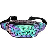 Women Luminous Waist Bags Geometric Fanny Packs Belt Bag Travel Chest Bag Purse Handbag Waist Packs  | Amazon (US)