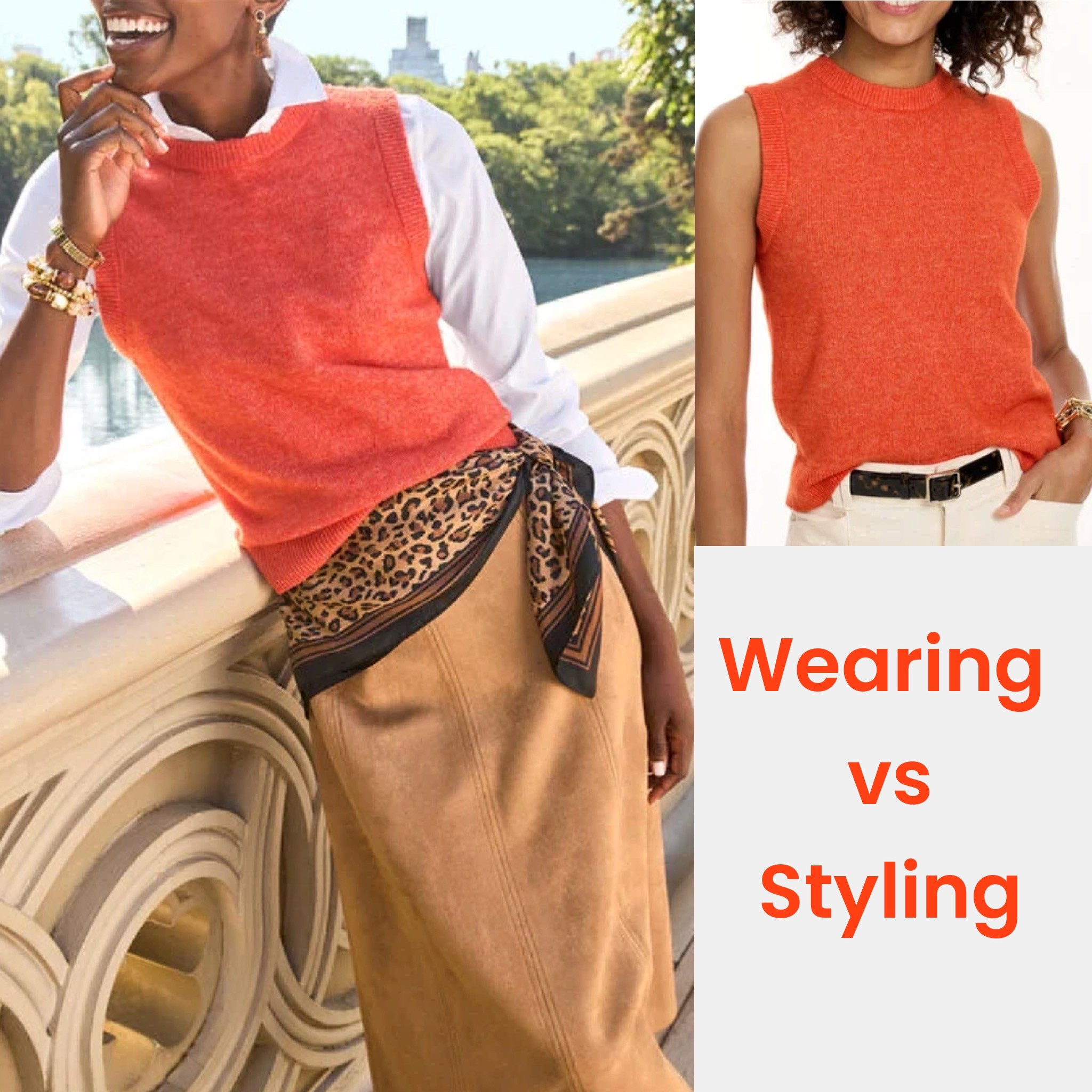 Orange vest styled for fall!!