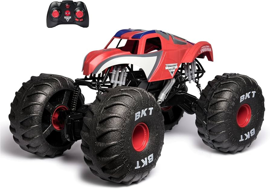 Monster Jam Marvel Mega Spider-Man RC Monster Truck, All-Terrain, Over 2 Feet Long, 1:6 Scale, Su... | Amazon (US)