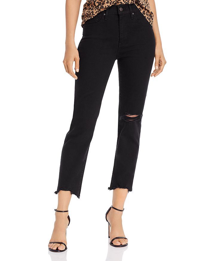 724 High-Rise Cropped Straight-Leg Jeans in Black Pixel | Bloomingdale's (US)