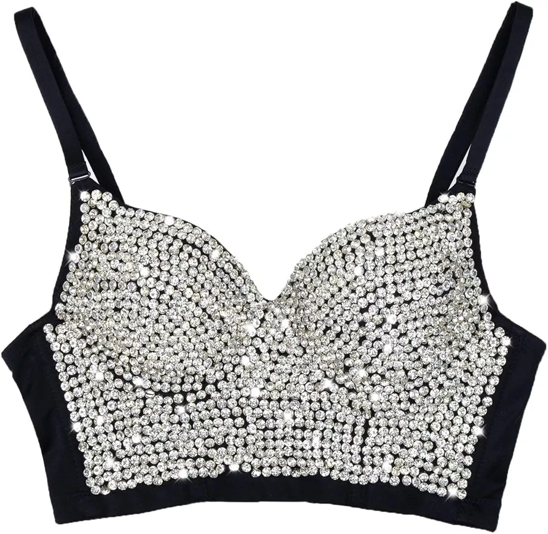  European and American Style Underwear, Hot Girl Top, Rhinestone  Beading, Steel Ring, Body Shaping and Beautiful Back (Color : Black, Size :  36/80) : Clothing, Shoes & Jewelry