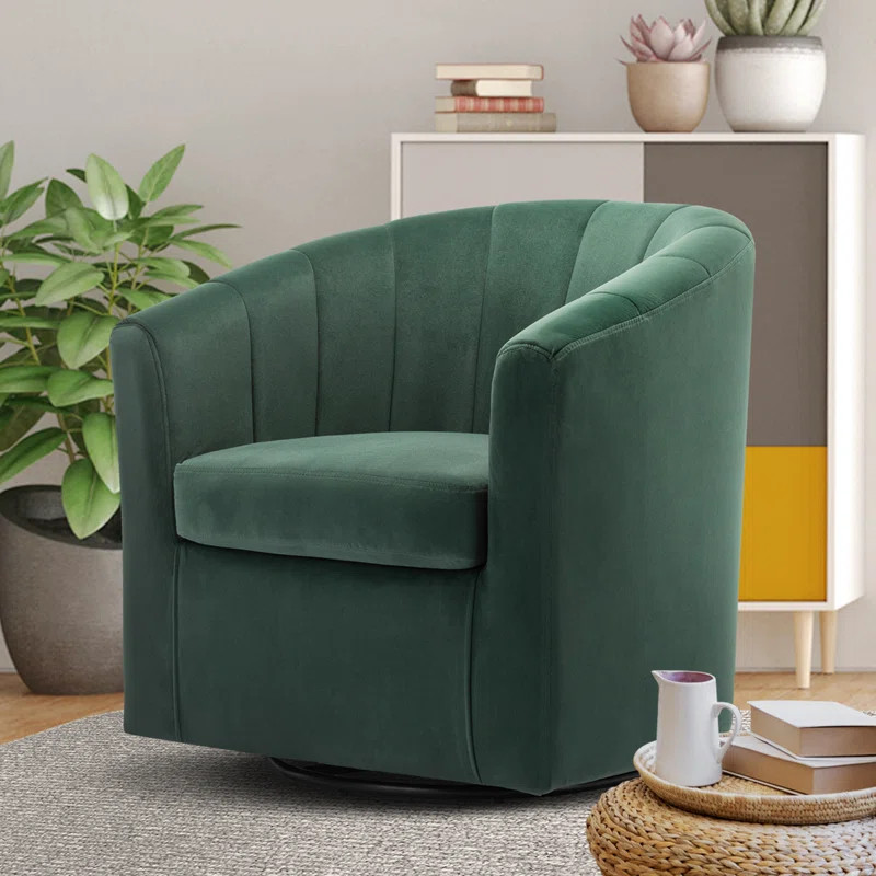 Barrentine Upholstered Swivel Barrel Chair | Wayfair North America