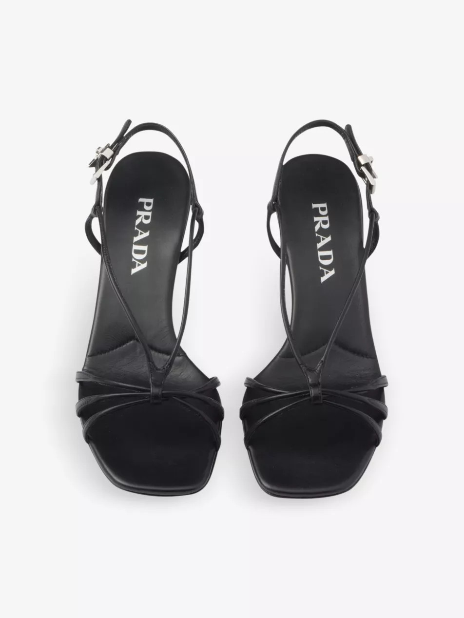Square-toe strap leather sandals | Selfridges