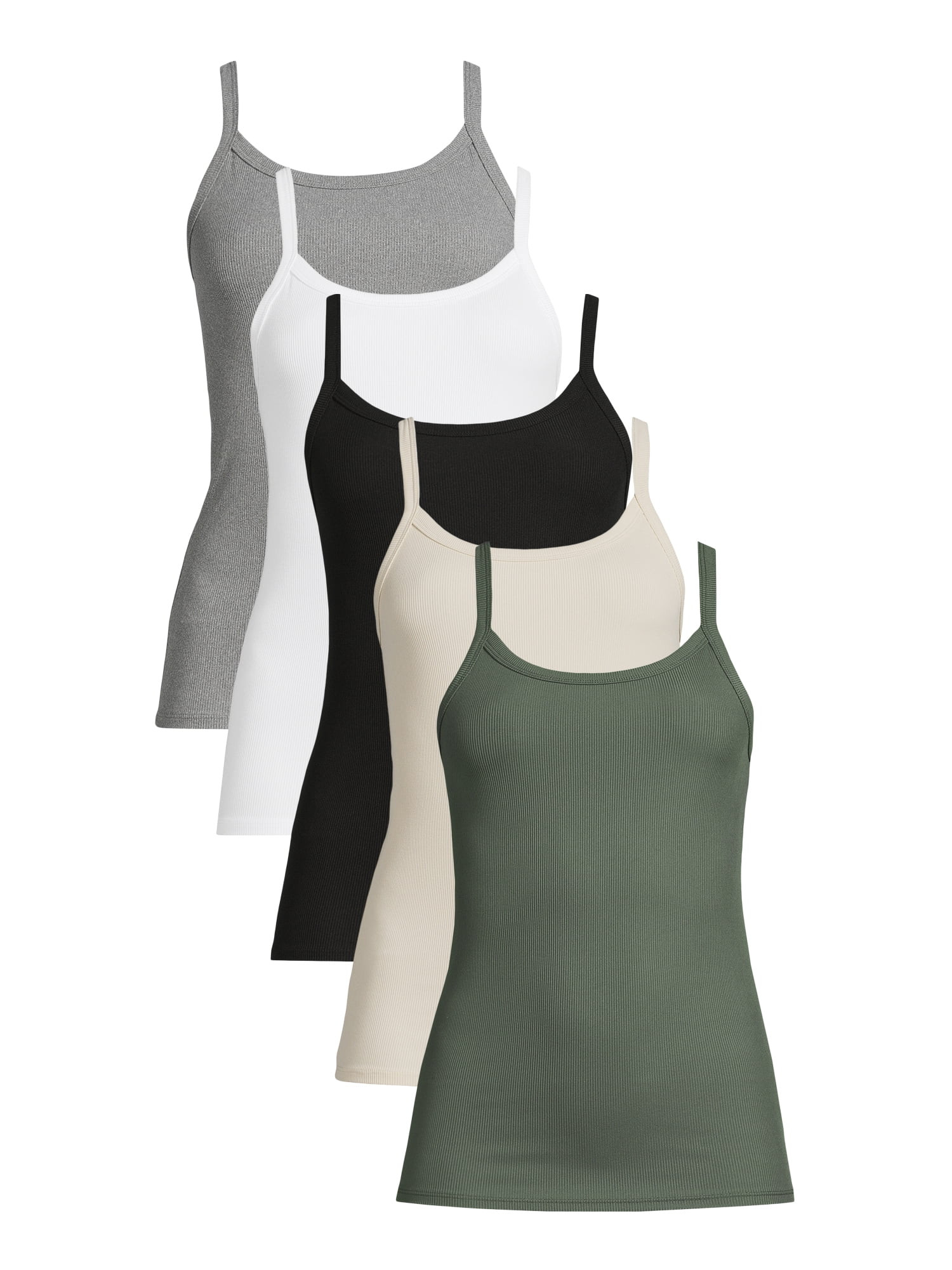 No Boundaries Rib Cami Top, 1 or 5-Pack, Women's | Walmart (US)