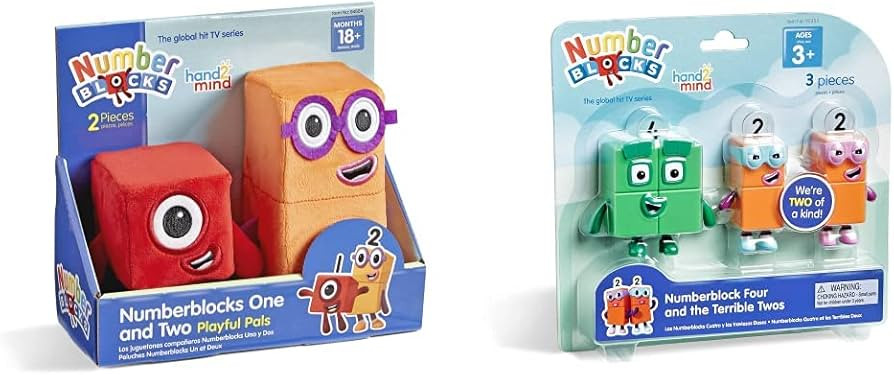 hand2mind Numberblocks One and Two Playful Pals, Kids Stuffed Animals & Numberblocks Four and The... | Amazon (US)