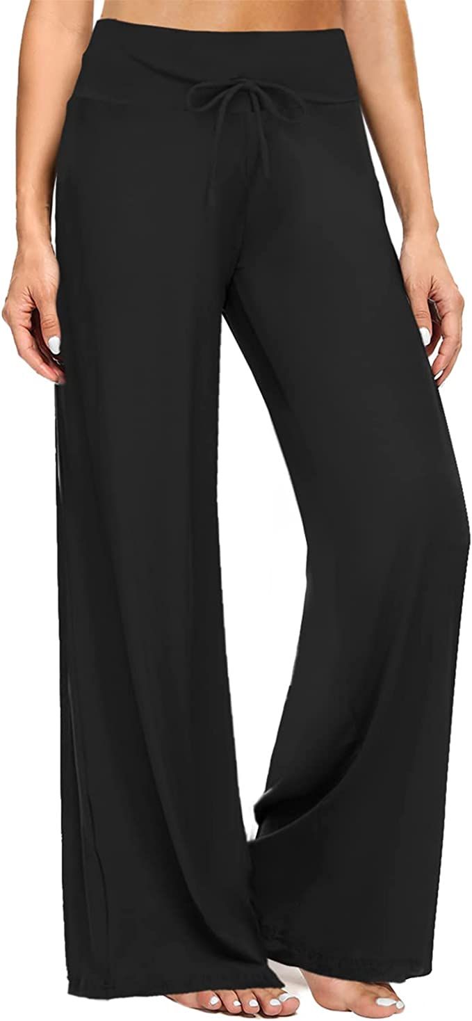 ZOOSIXX Buttery Soft Black Pajama Pants for Women, Plaid Comfy Casual Lounge Pajama Bottoms | Amazon (US)
