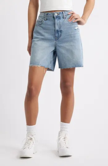 Raw Hem High Waist Denim Jorts | Nordstrom