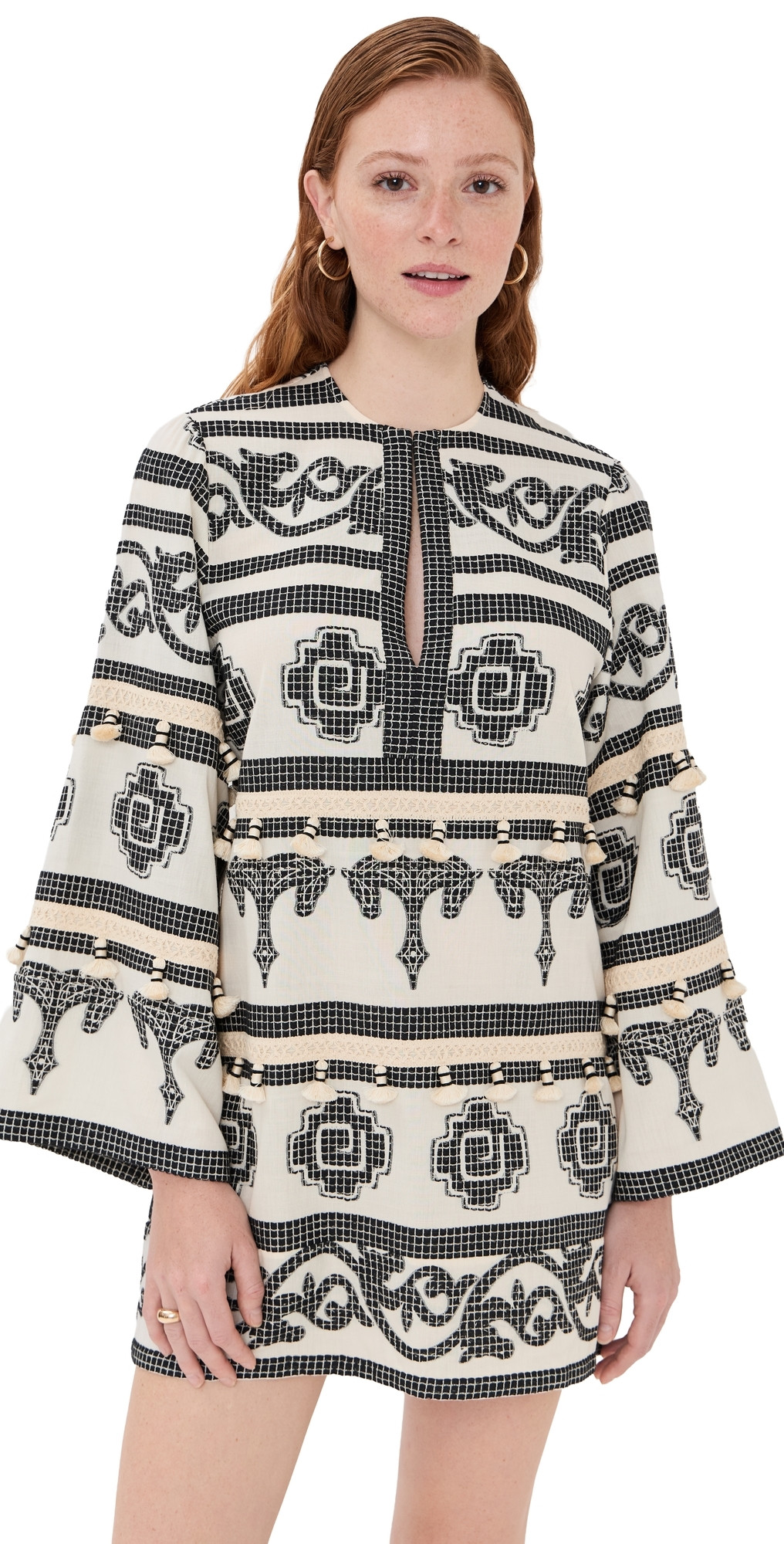 Johanna Ortiz Quetzalcalt Temple Mini Dress Ecru/Black 6 | Shopbop