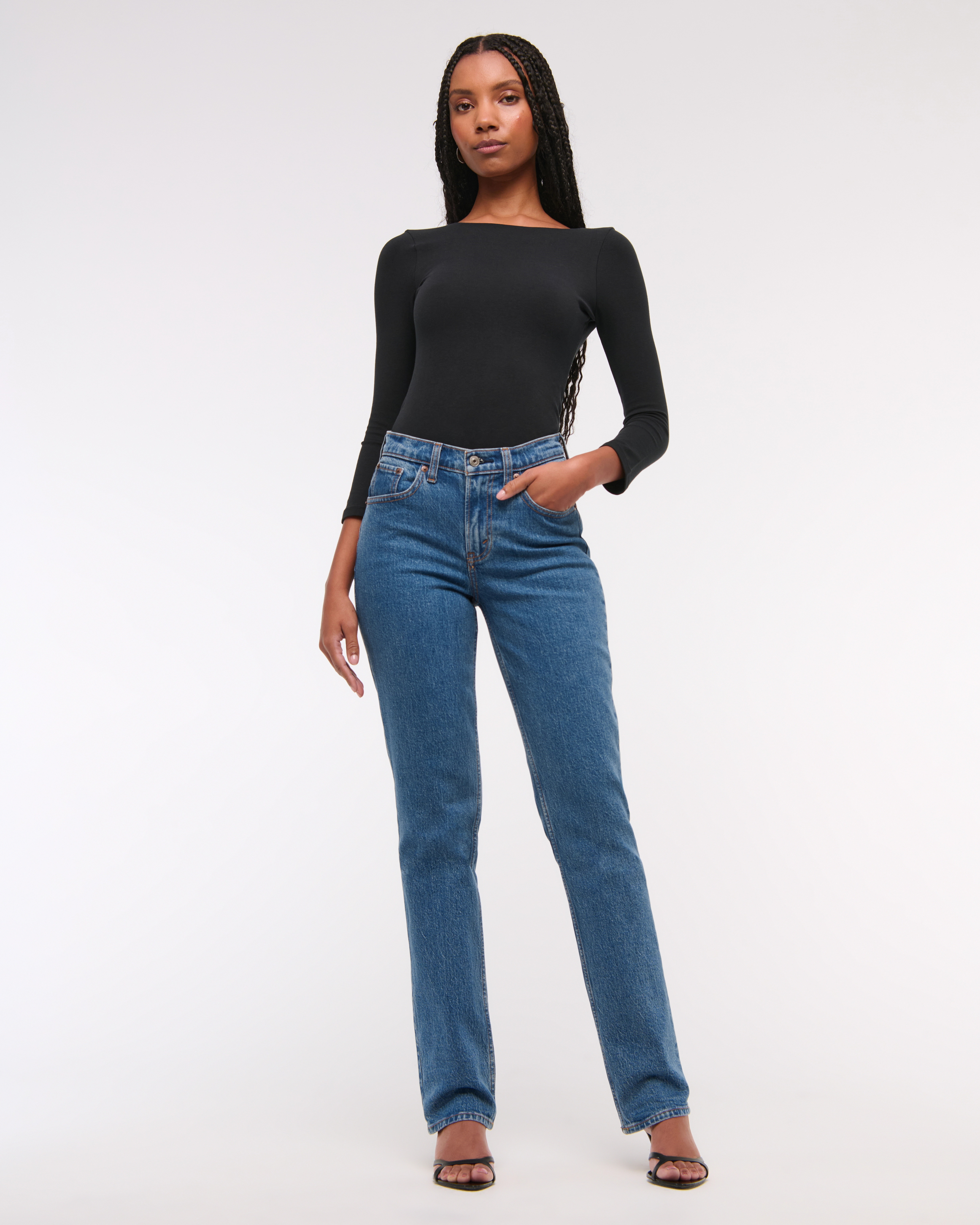 Curve Love Mid Rise 90s Straight Jean | Abercrombie & Fitch (US)