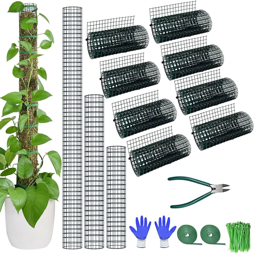 Moss Pole DIY Kit, 26.3ft Metal Moss Pole for Plants Monstera, 8Pcs 8.3in×3.3ft Steel Wire Mesh ... | Amazon (US)
