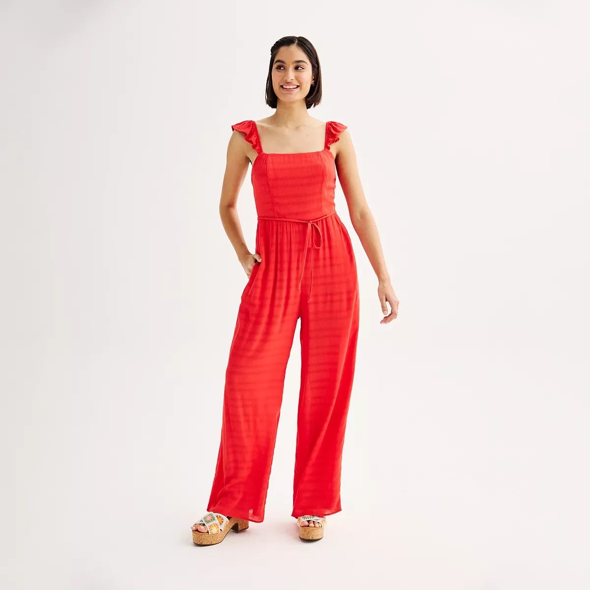 Juniors' Live To Be Spoiled Woven Sleeveless Jumpsuit | Kohl's