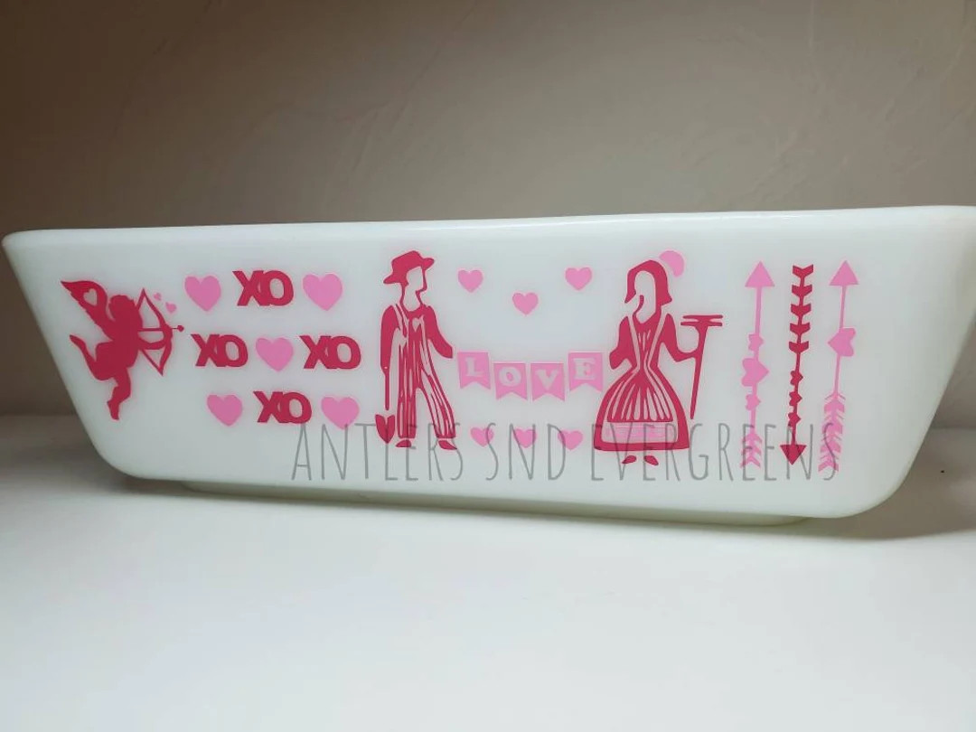 Valentine's Day Farmer Decal for Vintage Dishes Decal Only Dish Not Included - Etsy | Etsy (US)