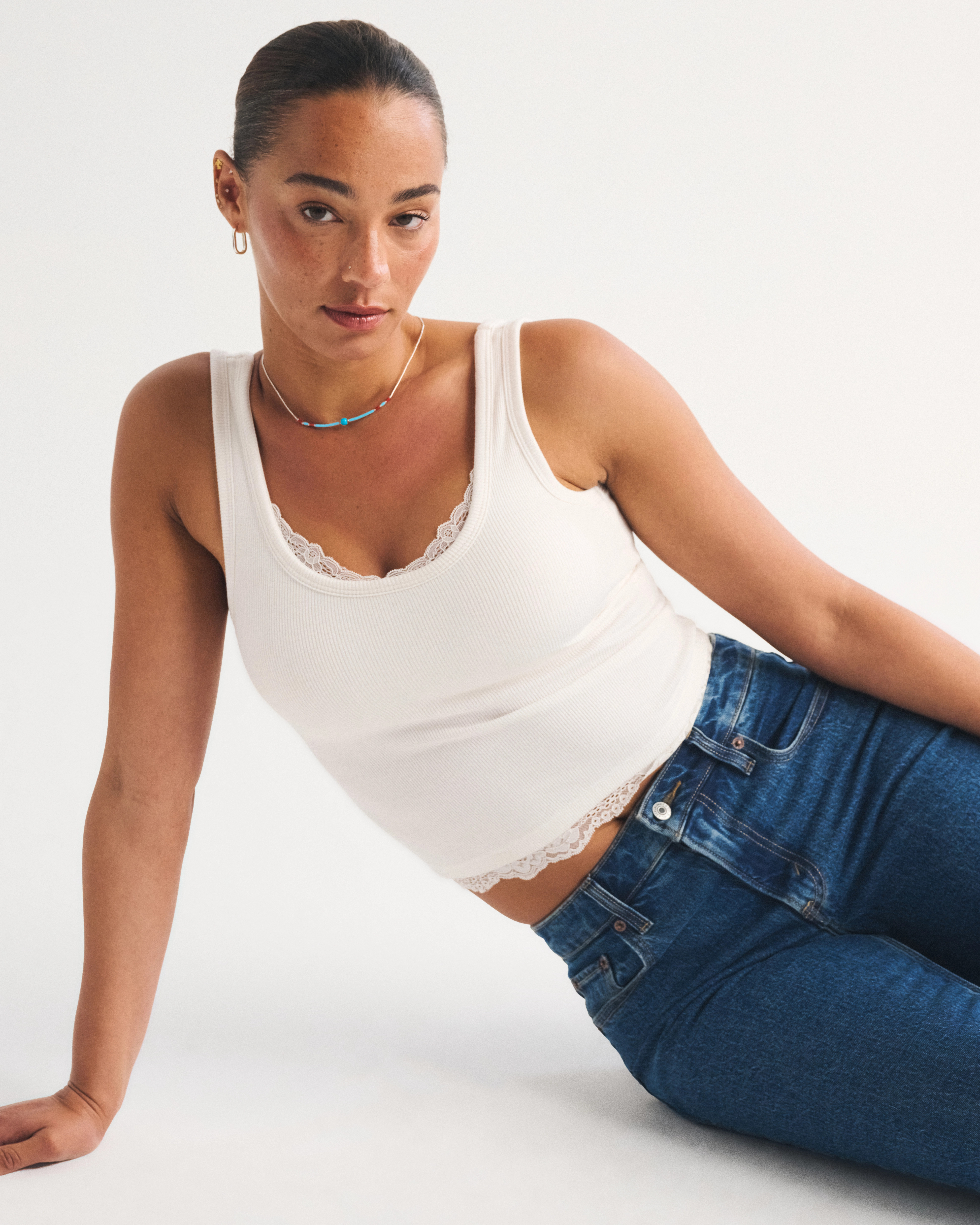 Bra-Free Rib Scoopneck Tank | Abercrombie & Fitch (US)
