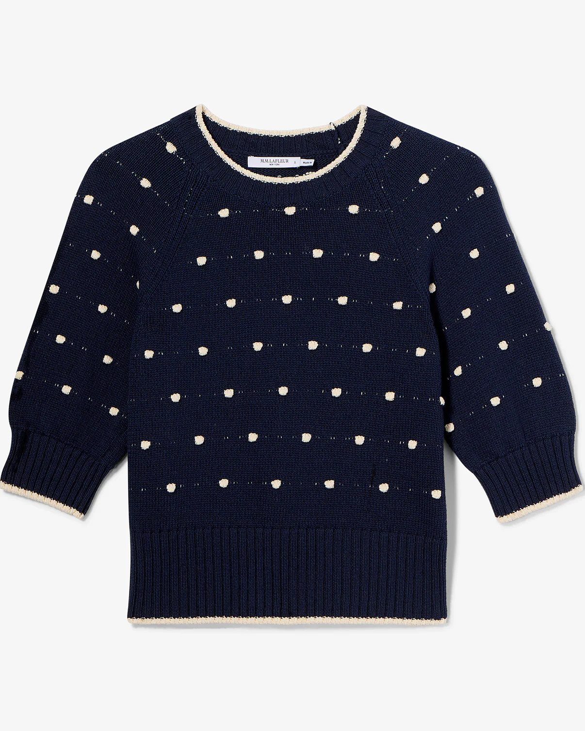 Celina Tee Sweater - Dot Knit :: Navy/Ivory | MM LaFleur