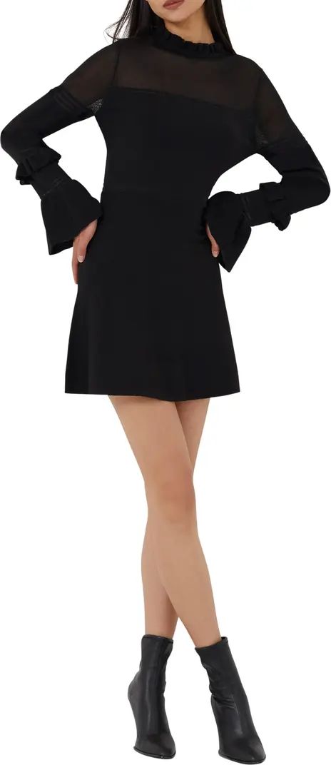 Lindsey Sheer Yoke Long Sleeve Sweater Dress | Nordstrom