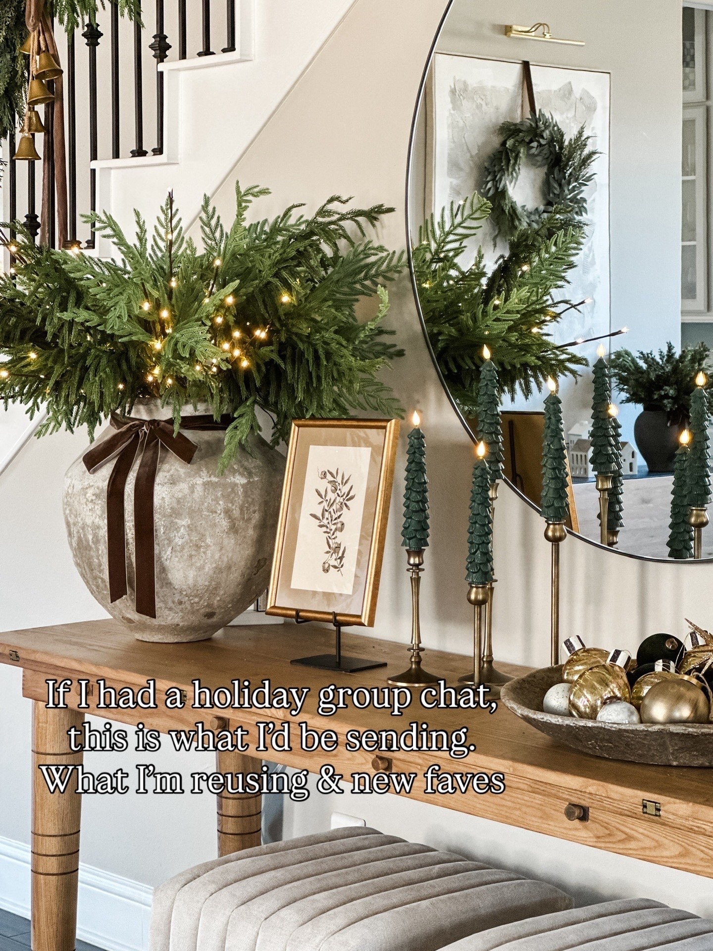 My entryway is officially holiday-ready! Loving how my Amazon light-up branches, Norfolk pine stems, and battery-operated Christmas tree candles bring festive charm without the hassle. Perfect for adding cozy holiday vibes, effortless seasonal decor, and twinkling lights that make every guest feel welcome. These easy holiday decorations are my go-to for a warm, inviting entryway that’s ready for the season

#LTKSeasonal #LTKFindsUnder100 #LTKHome