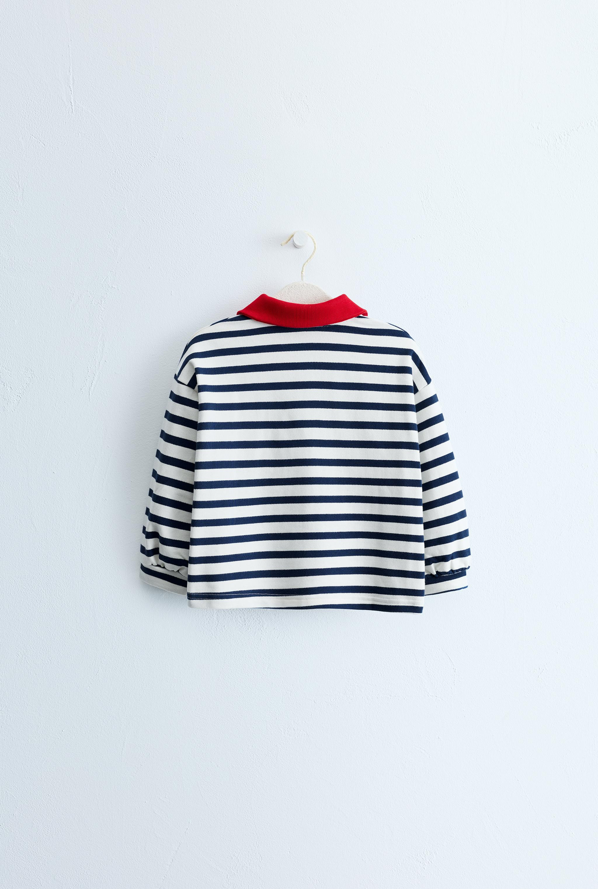 ZARA TIMELESS - CONTRAST COLLAR STRIPED POLO | Zara US
