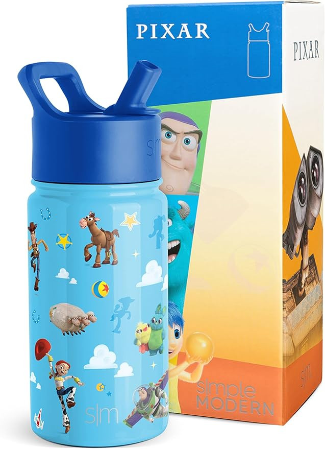 Simple Modern Disney Pixar Toy Story Kids Water Bottle with Straw Lid | Reusable Insulated Stainl... | Amazon (US)