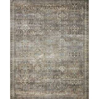 LOLOI II Layla Antique/Moss 7 ft. 6 in. x 9 ft. 6 in. Traditional 100% Polyester Runner Rug LAYLL... | The Home Depot