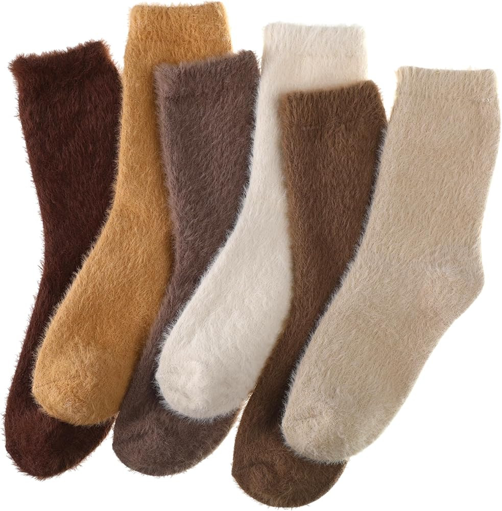 Geyoga Fuzzy Socks for Women Cozy Fluffy Slipper Socks Soft Mink Velvet Cute Winter Warm Sleeping... | Amazon (US)
