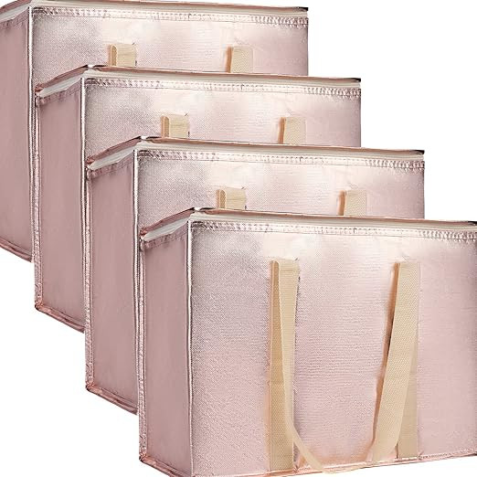 Bodaon 4-Pack Insulated Reusable Grocery Shopping Bag, X-Large Frozen Food Cold, Cooler Bags, Ins... | Amazon (US)