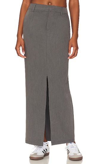 Rayna Tailored Maxi Skirt in Grey | Revolve Clothing (Global)