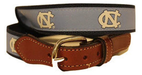 UNC University of North Carolina Men's Ribbon Web Leather - Etsy | Etsy (US)
