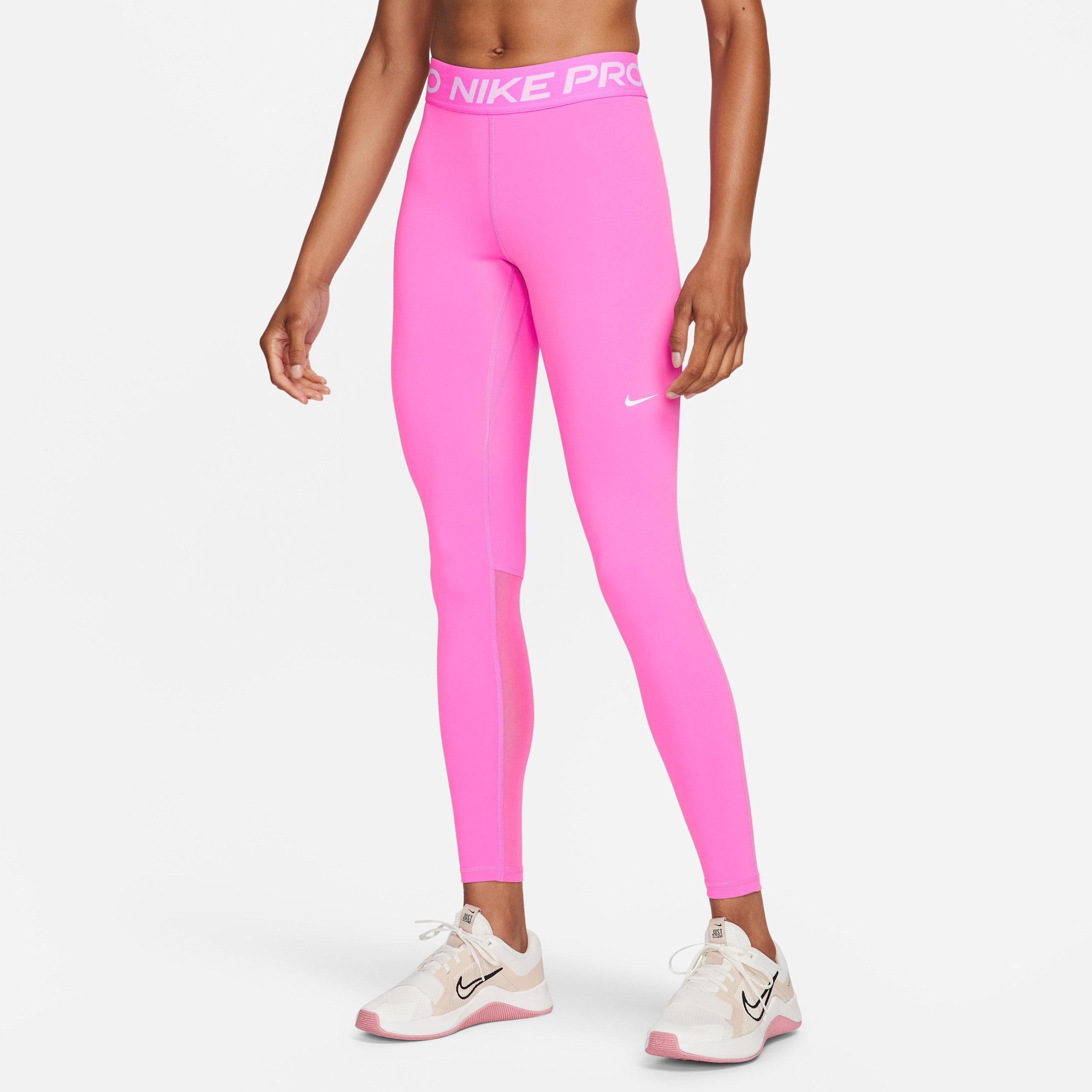 Women's Nike Pro Mid-Rise Mesh-Paneled Leggings in Red | CZ9779-675 | Nike (US)