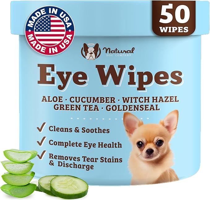 Natural Dog Eye Wipes for Dogs -50 Cnt- Soothing Dog Eye Wipes with Natural, Non-Irritating Ingre... | Amazon (US)
