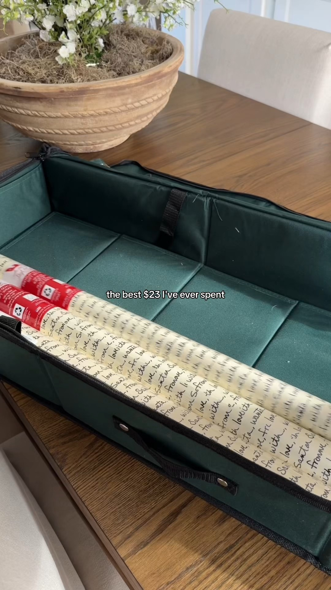 The best $23 I've ever spent! An organized wrapping station & it's portable! 


#christmasorganizing

#LTKHoliday