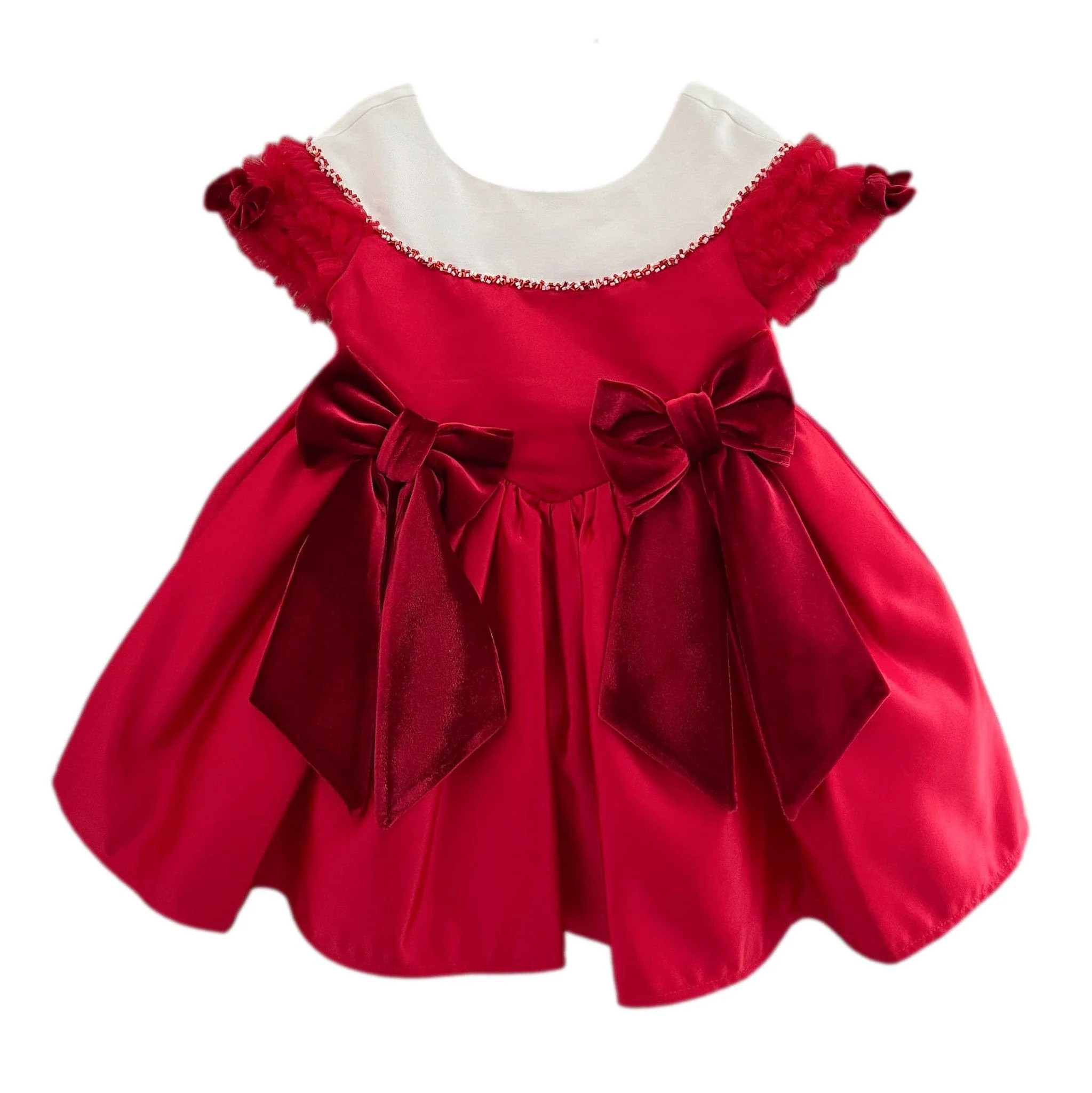 Holly Red Amad Satin Ceremony Dress | petite maison kids