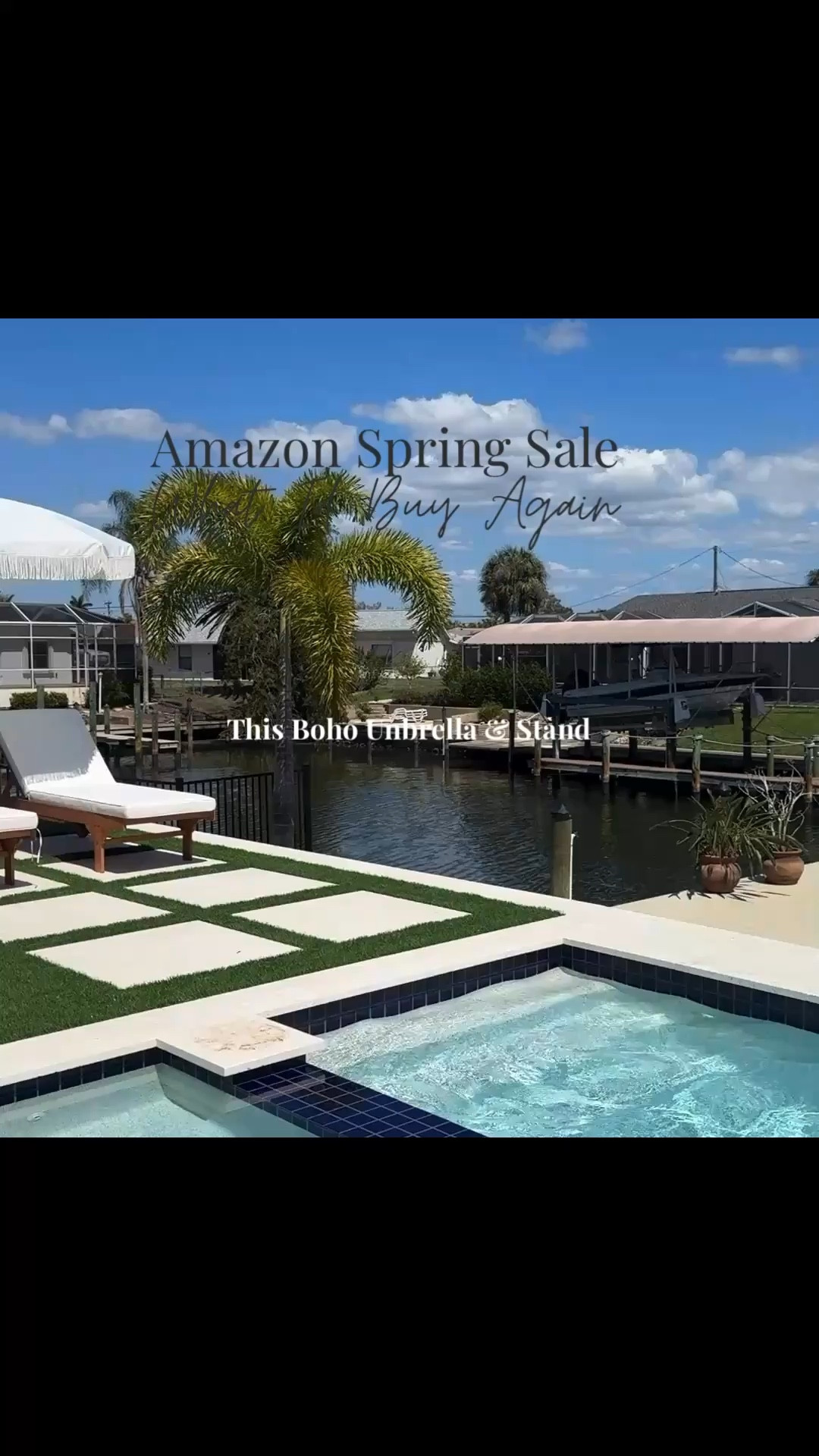 The top 5 things I would buy today on the Amazon Spring Sale (ends today 3/31) 

My favorite boho umbrella and umbrella stand! This 7’ umbrella comes with a plastic base so it can withstand the sale air. I love this stand with wheels and at 40+ lbs the wind won’t stand a chance 

My teak bath tray comes fully assembled (I had ordered a different brand and it came in 1 million pieces) this gorgeous Trey is expandable and can fit a wide range of bathtub widths. 

My glass espresso, cups! Simple things like this make my daily coffee ritual that much more special 🤍 plus these are double wall and my coffee stays piping hot

If you’re a home, Chef like me, you understand the importance of room temperature butter! Let me introduce you to a butter bell. I picked my marble one up on Amazon and it’s on spring sale.  

Last, but not least I was way too old when I first discovered silicone molds. I use these trays for making muffins, egg bites, and anything else! You don’t even have to use paper liners with these they are too easy. 

