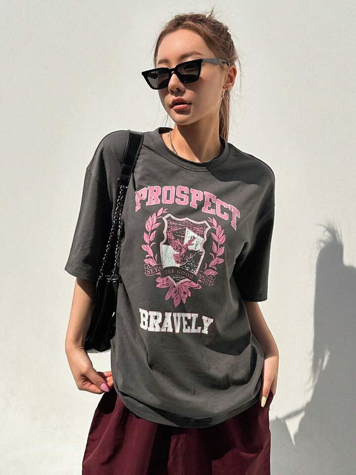 DAZY Casual Tekst T-shirt | SHEIN