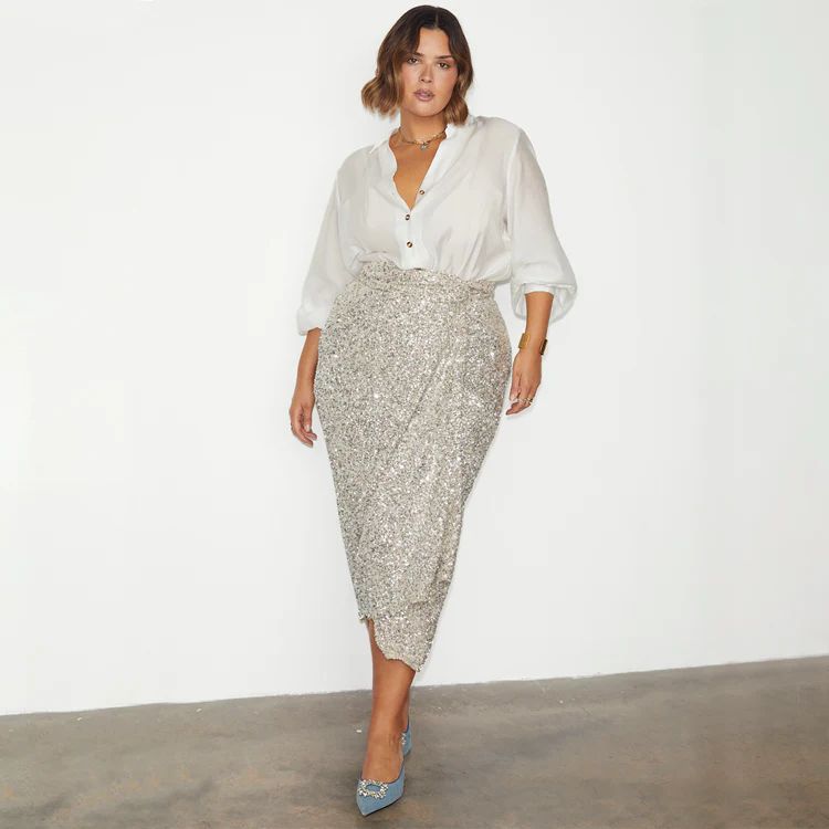 Sequin Maxi Wrap Jaspre Skirt | Never Fully Dressed US