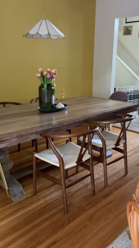 Loving our new wishbone dining chairs from @eternitymodernhome! They make the space look so modern, but still classic. The walnut stain is the most beautiful color, they’re comfortable, easy to clean, & come fully assembled! See more on my blog post: aratariathome.com #ad #eternitymodern

#LTKHome #LTKVideo #LTKStyleTip