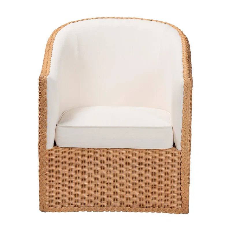 Bali & Pari Tessa Bohemian Light Honey Rattan Arm Chair | Wayfair North America
