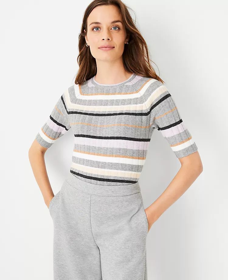 Multi Stripe Ribbed Sweater | Ann Taylor (US)