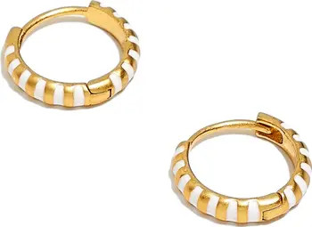 Madewell Enamel Stripe Huggie Hoop Earrings | Nordstrom | Nordstrom